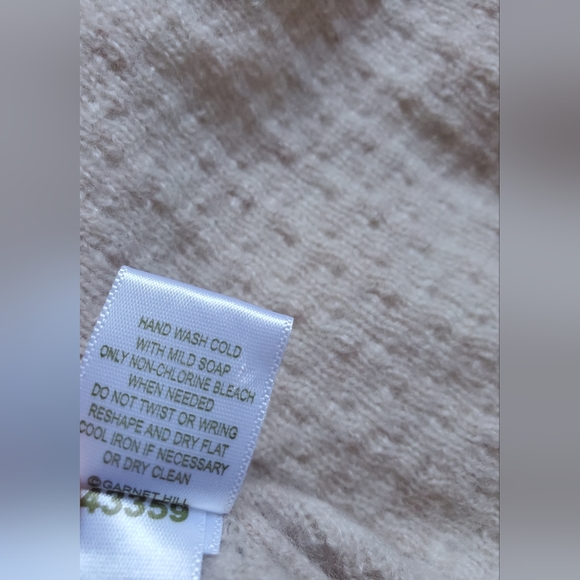 Garnet Hill Oatmeal Cream Cashmere Draped Cardigan M - Picture 9 of 15